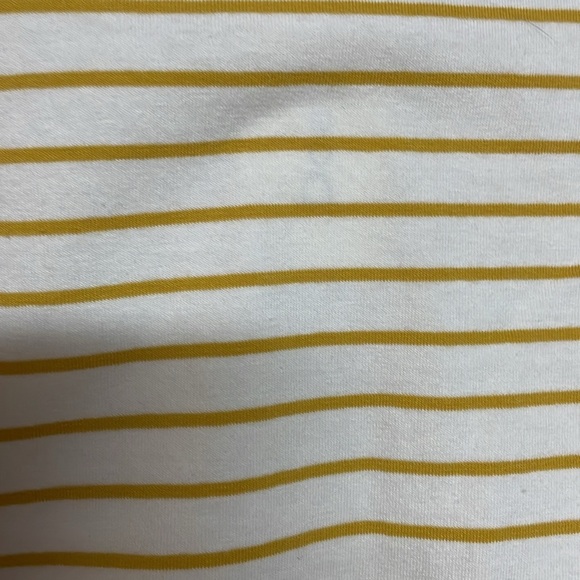 Doe and Rae size Small Striped Yellow and White Floral Flutter Sleeve Blouse - Picture 7 of 7